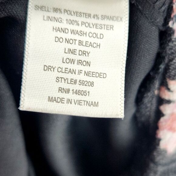 Monteau Jumpsuit Jumper Womens Size Small Dark Florals Black Romantic 90s Retro - Picture 9 of 9